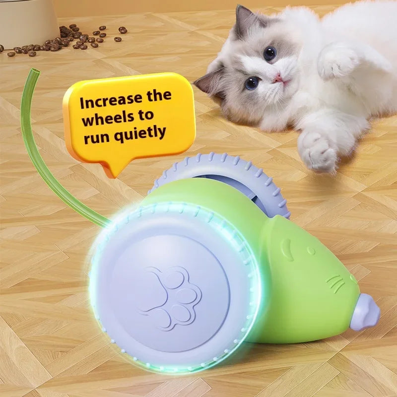 Electric Mouse Car Cat Toy Interactive Rechargeable Obstacle Avoidance