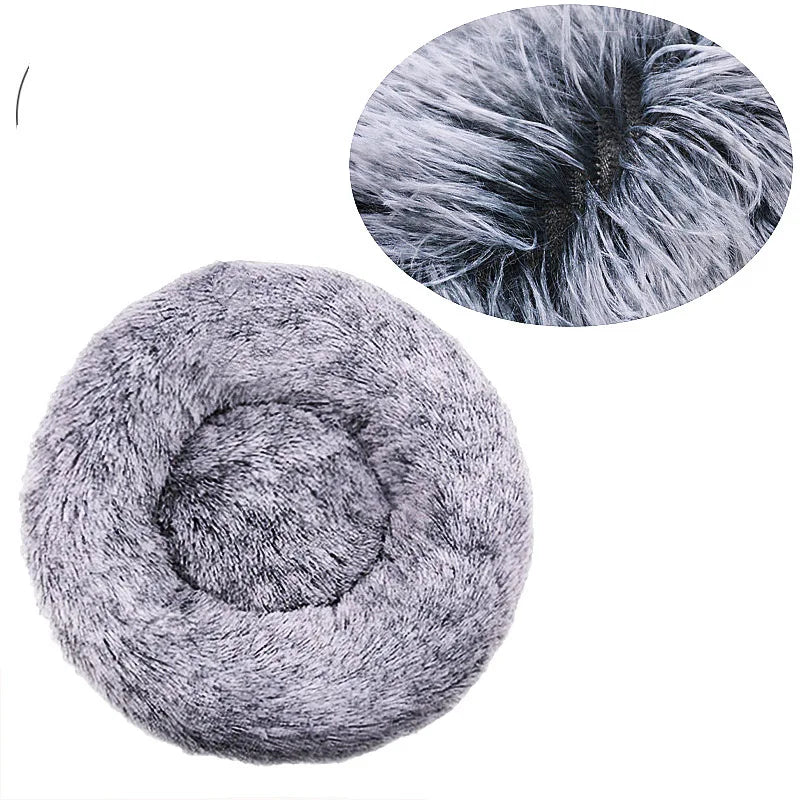 NONECN Round Plush Pet Bed Fleece Dog Cat Cozy Bed