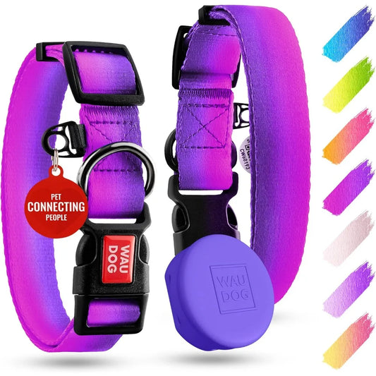 AirTag Nylon Dog Collar With Holder Adjustable For All Dogs
