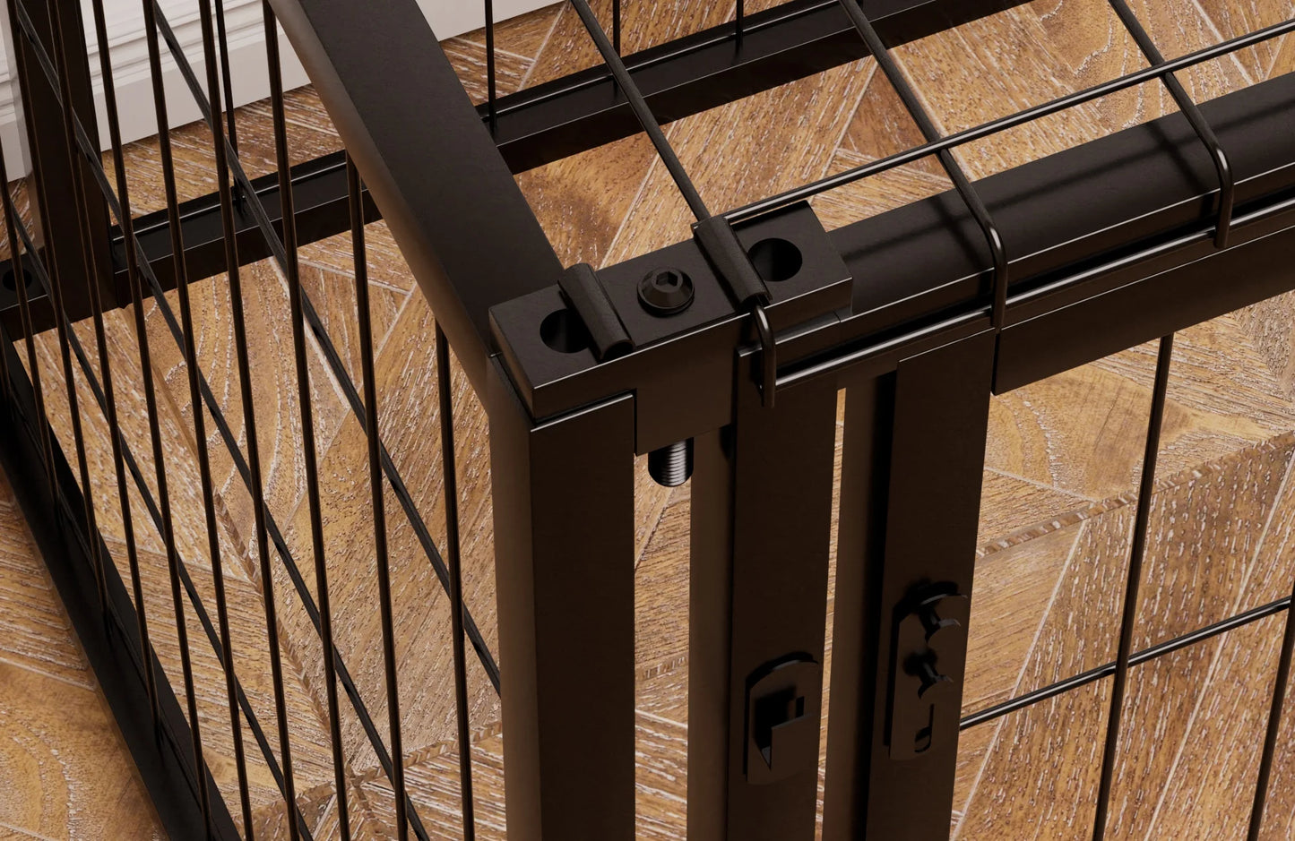 Sturdy Iron Dog Crate Kennel Indoor Top Pet Cage Home