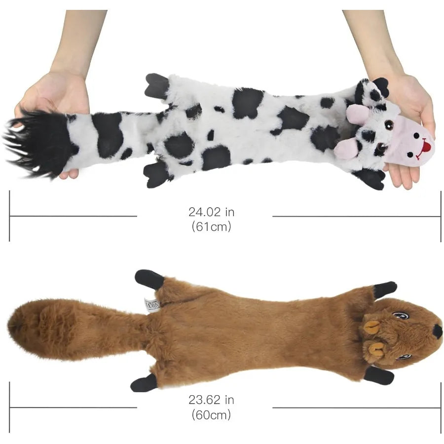 Plush Dog Squeaky Toys 5 Pack for Large and Medium Dogs