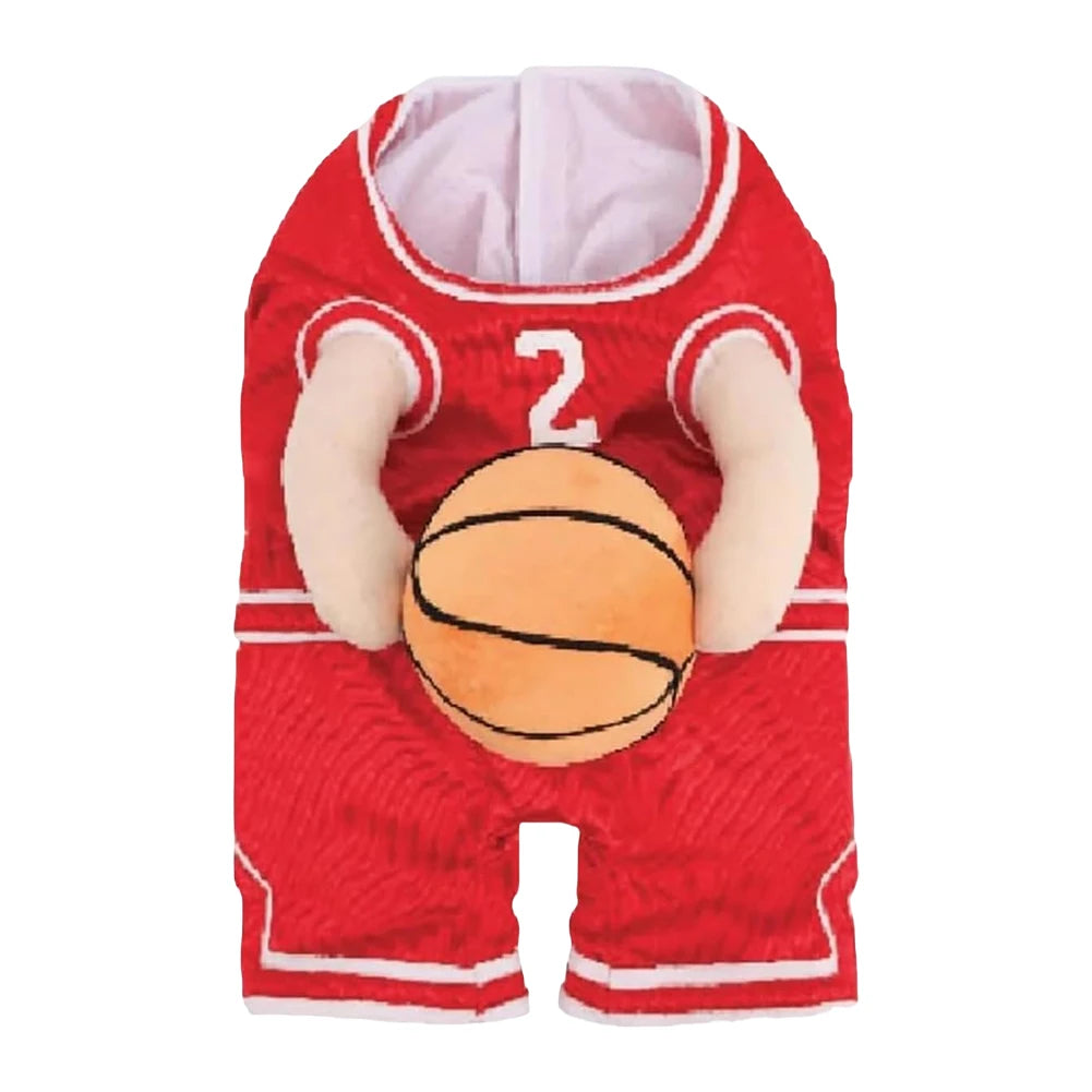 Dog Basketball Player Costume Funny Dress Up Sports Outfit with Ball Dog Basketball Costume for Halloween Christmas