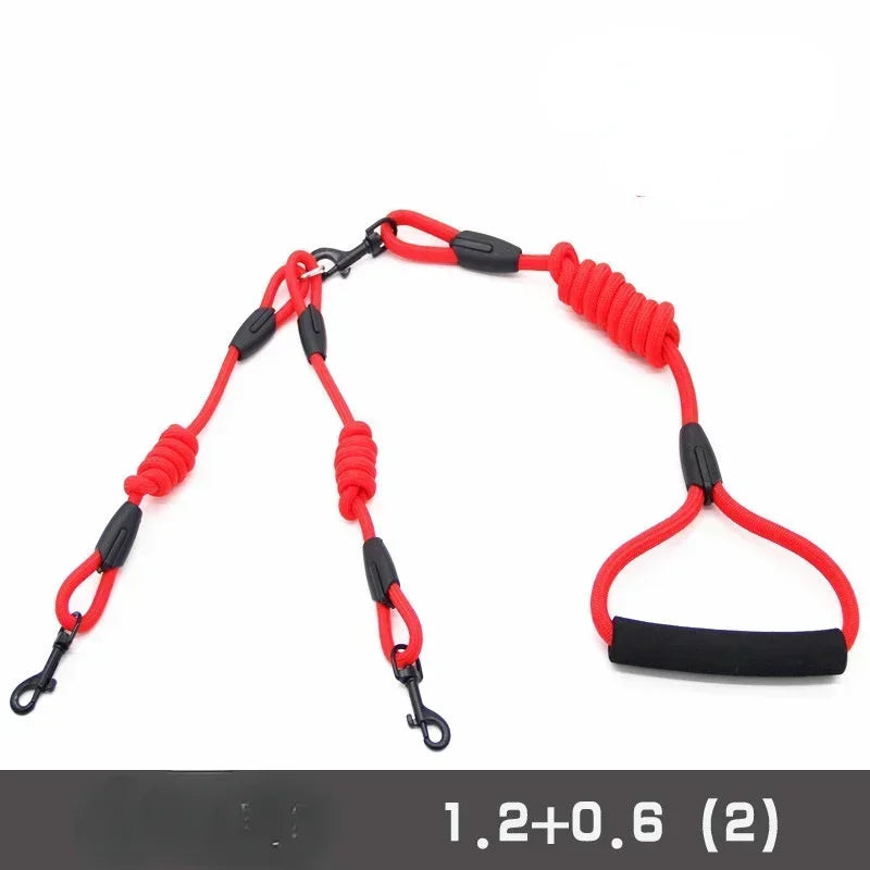 Double Dog Leash Coupler For Small Pets Nylon Black