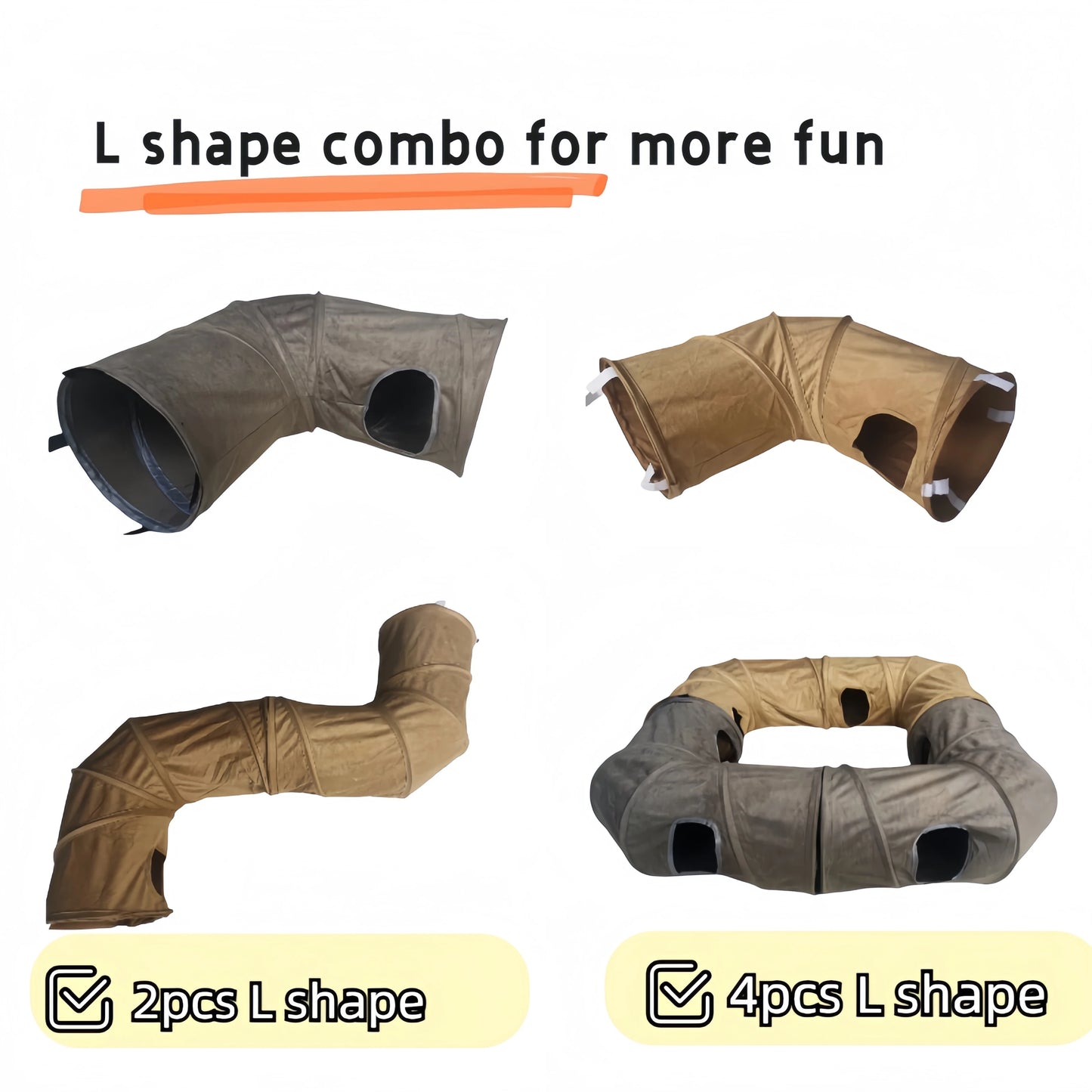 Collapsible Cat Suede Tunnel Multiway Hide Toy for Pets