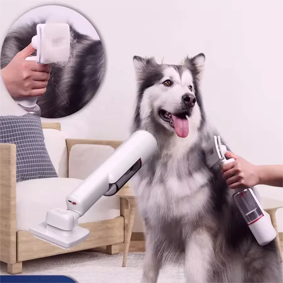 Pet Grooming Vacuum Cleaner Brush Kit for Dogs and Cats