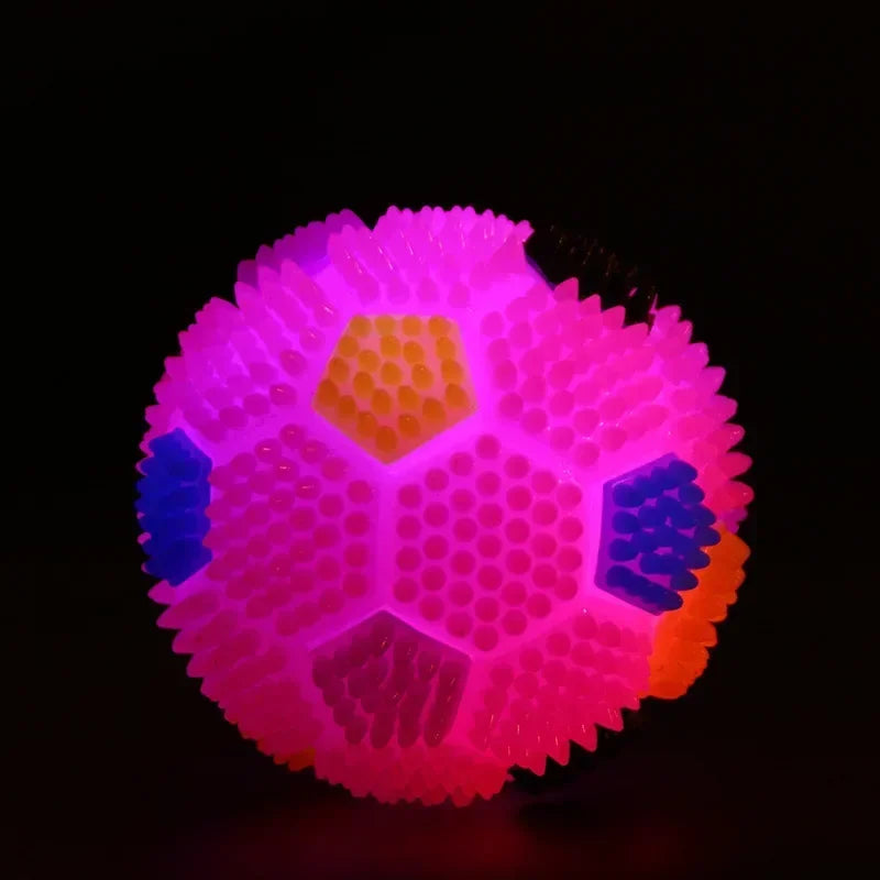 High-Concerned LED Ball Squeak Toy For Dogs With Dental Benefits