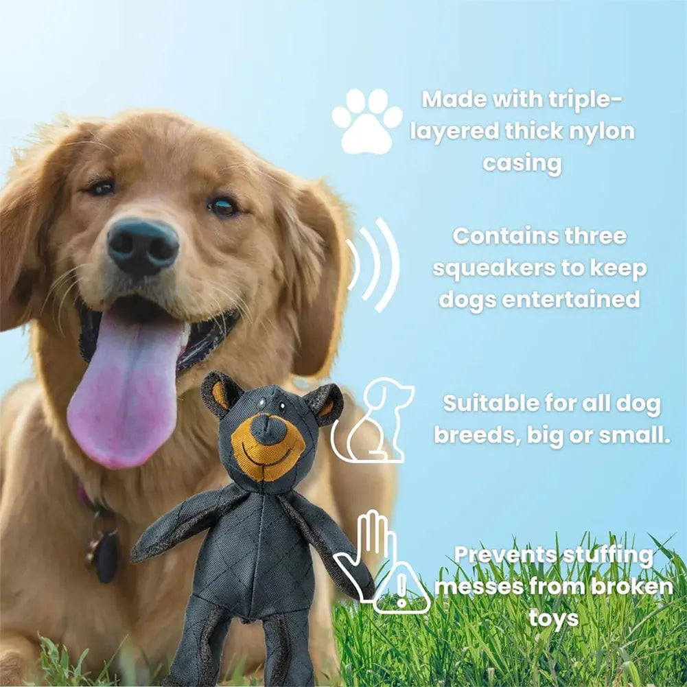 Mighty Bear Plush Interactive Dog Toy With Sound Teeth