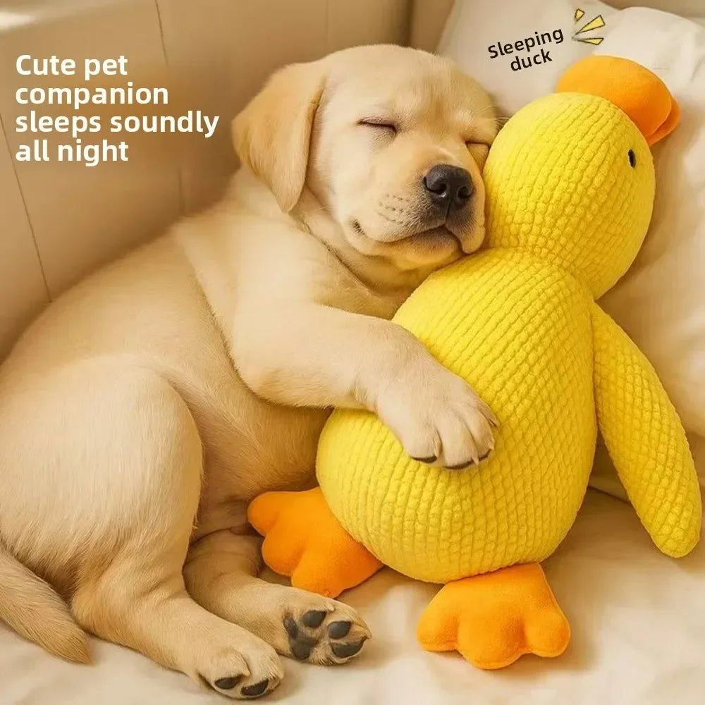 Duck Squeaky Plush Dog Toy Calming Sleep Aid For Puppies