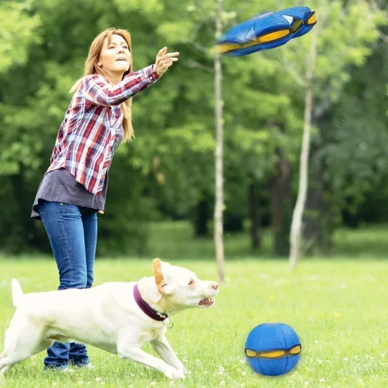 Hign-concerned UFO Flying Saucer Ball Dog Toy