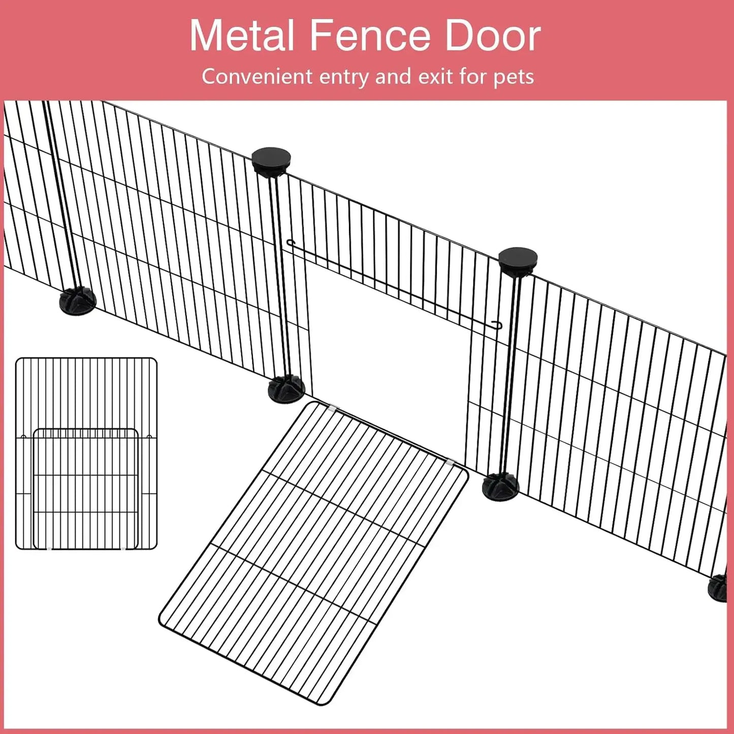 Pet Playpen With Waterproof Mat Portable Metal Fence For Pets