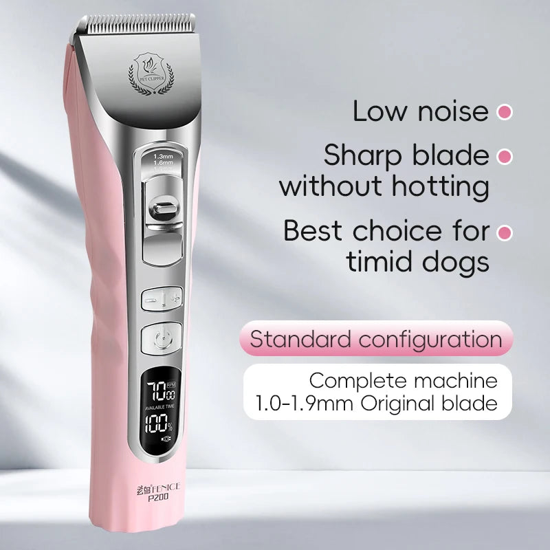 Fenice 5000mA Cordless Dog Grooming Clippers LCD Screen