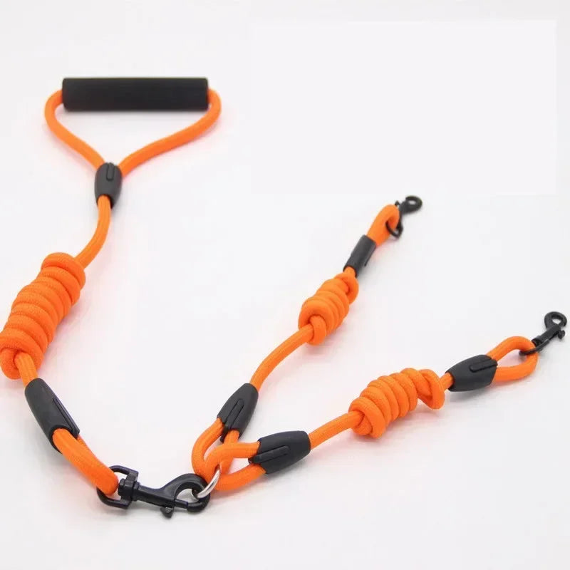 Double Dog Leash Coupler For Small Pets Nylon Black