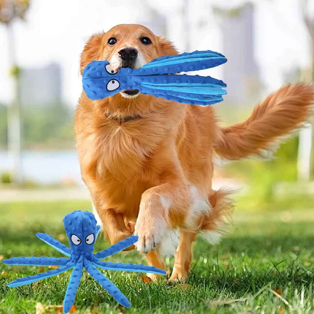 APWIKOGER 2Pcs No Stuffing Squeaky Plush Puzzle Octopus Dog Toys