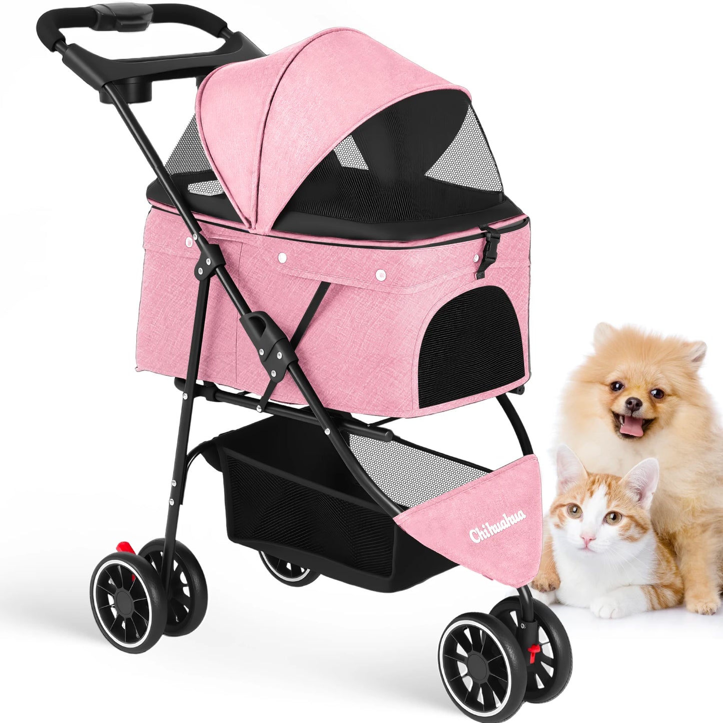 Chihuahua Pet Stroller For Dogs And Cats Foldable Carrier