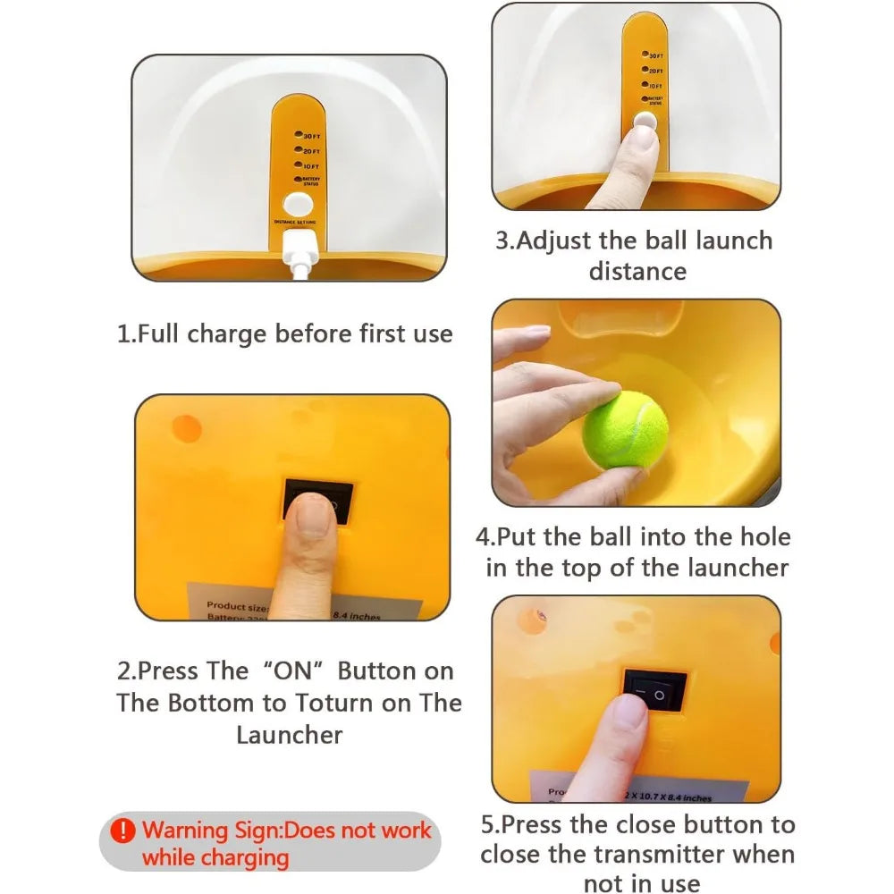 Dog Ball Launcher With 12 Tennis Balls For Endless Fun