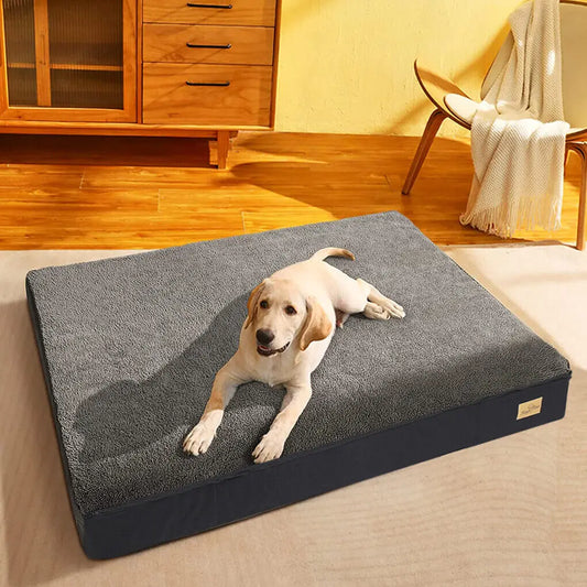 Jumbo Orthopedic Dog Bed With Memory Foam Washable Cover