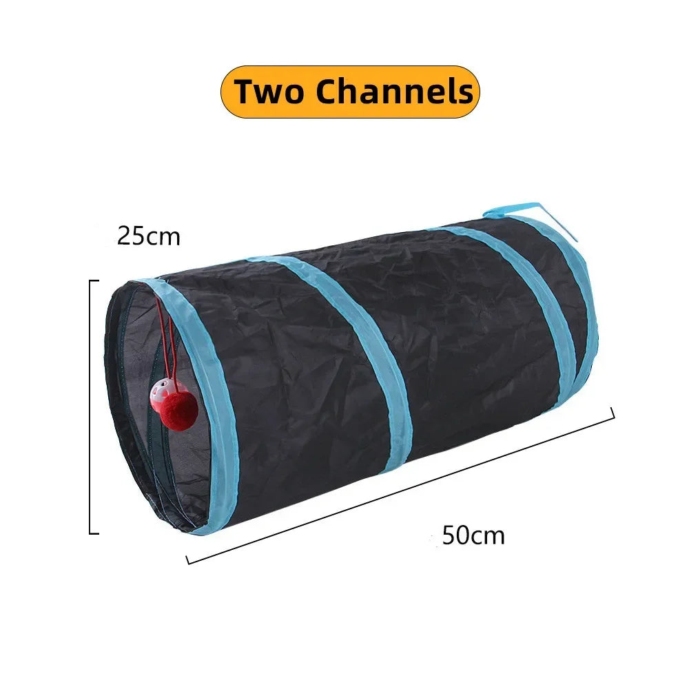 Foldable Cat Tunnel Toy for Indoor Play Breathable