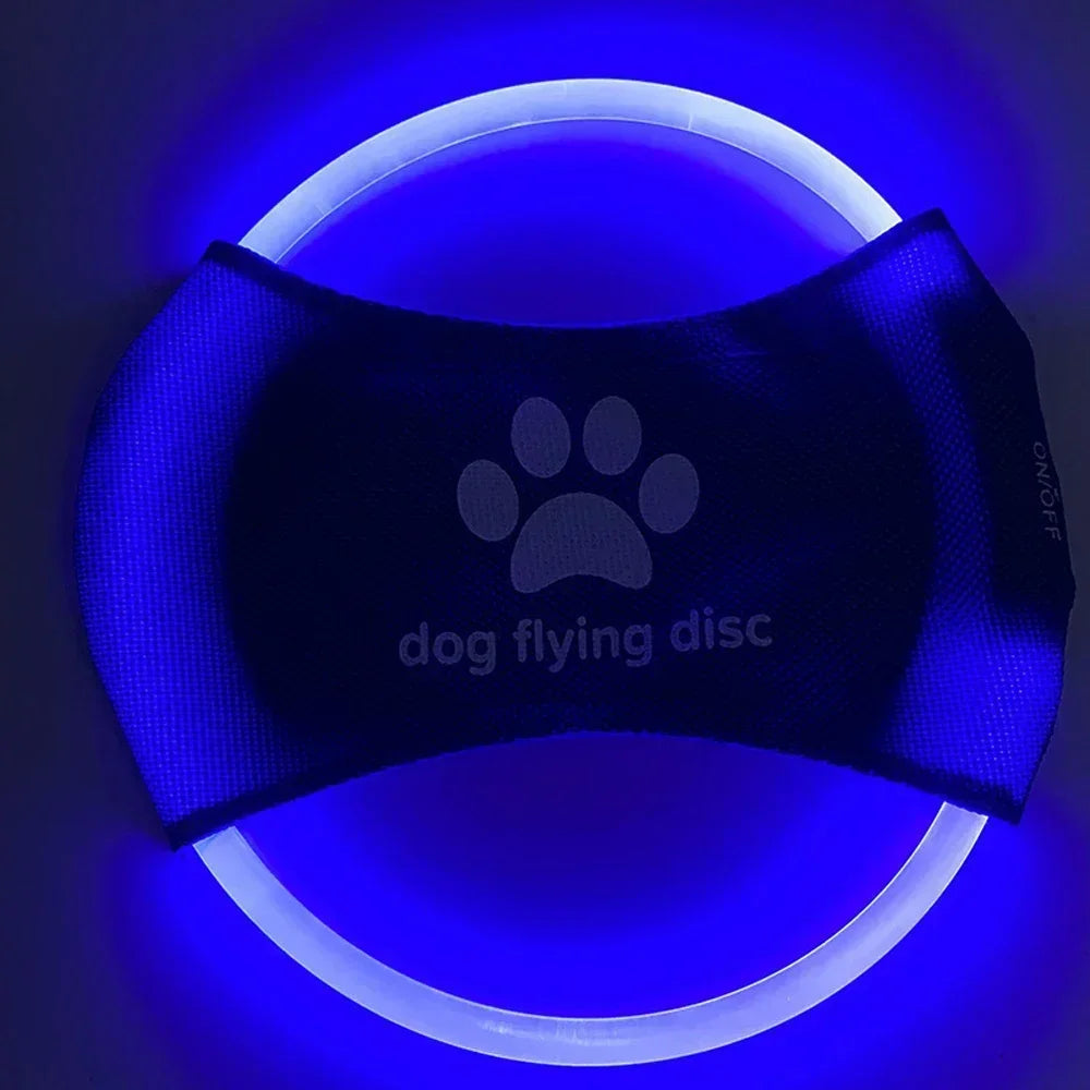 Hign-concerned LED Glowing Dog Flying Discs 3 Modes Training Toy