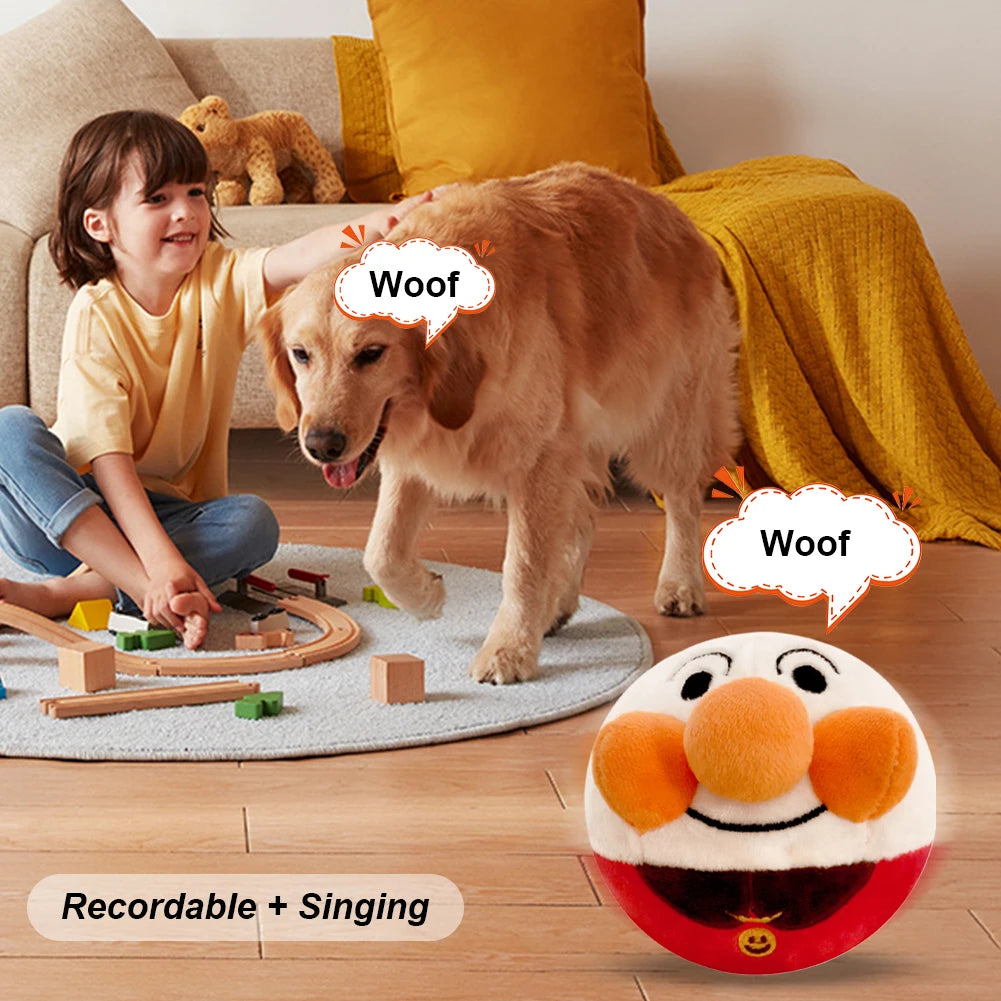 USB Rechargeable Electronic Pet Dog Toy Ball Pet Toy Dog Plush Bouncing Jump Ball Interactive Dog Toy for Pet Dogs for Gift