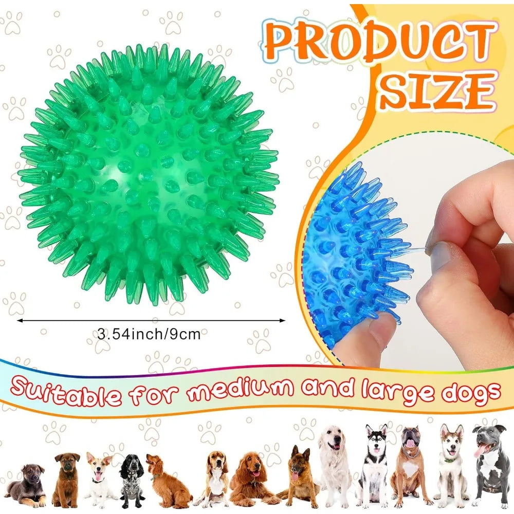 Hign-Concerned Spikey Dog Balls 24 Pack Squeaky Chew Toys