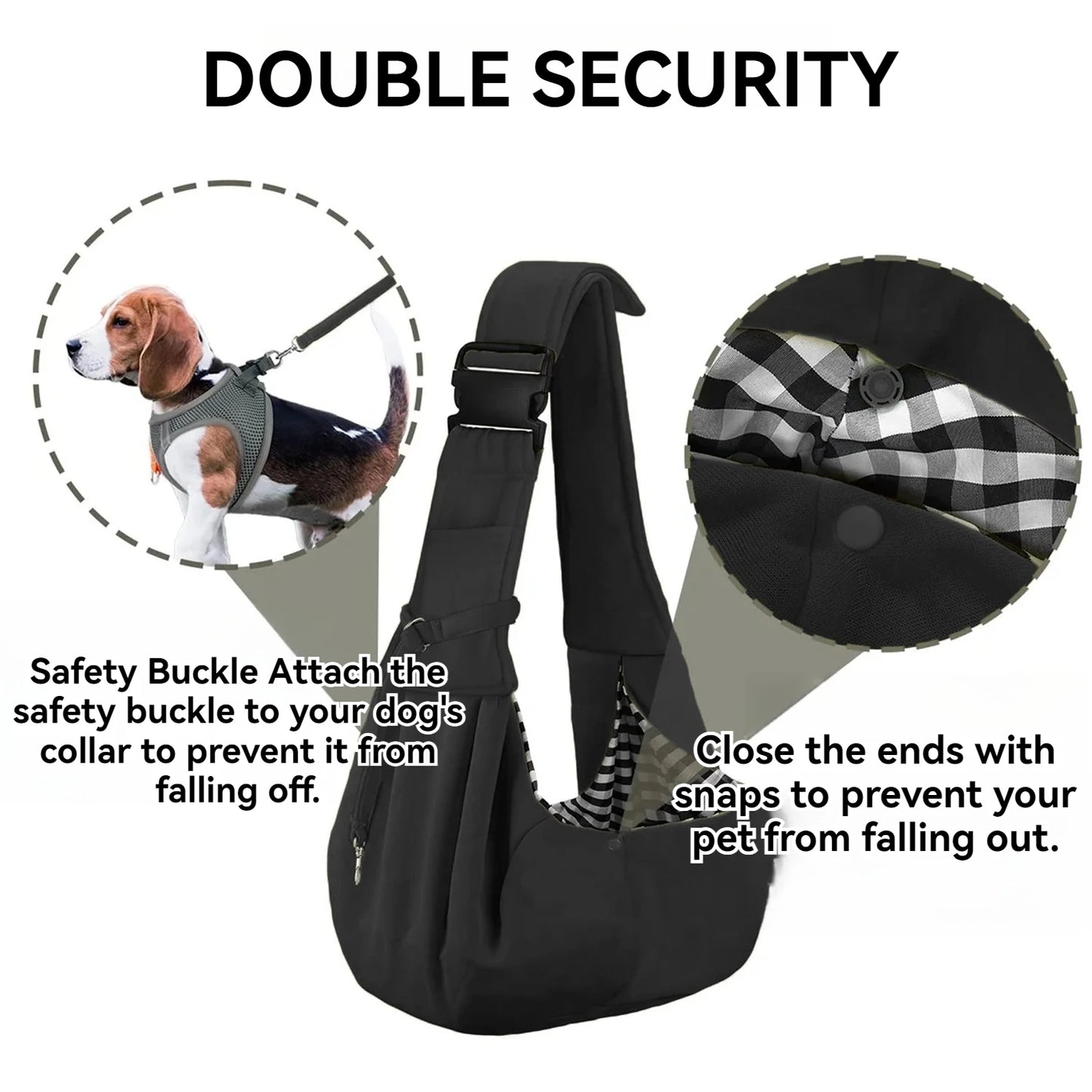 Small Pet Sling Hands Free Reversible Carrier for Cats Dogs