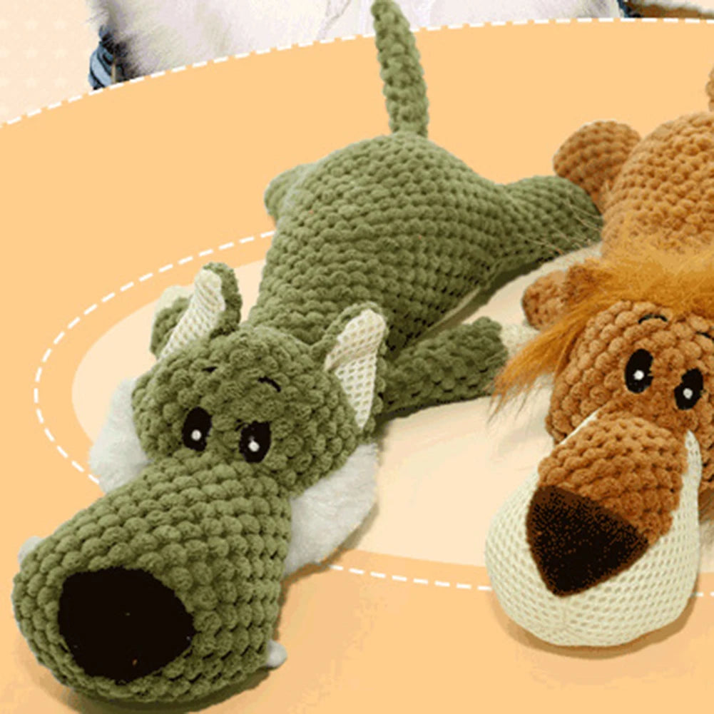 Cute Plush Dog Toy Squeak Squeaky Cartoon Puppy Chew Toy
