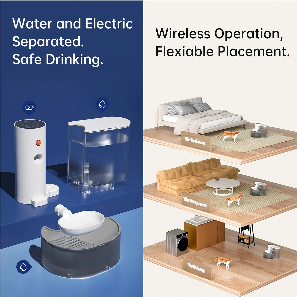 Hign-concerned Smart Pet Water Dispenser Wireless Fountain Automatic Feeder