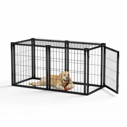 Sturdy Iron Dog Crate Kennel Indoor Top Pet Cage Home