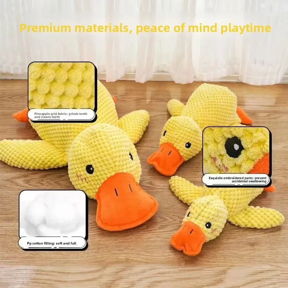 Duck Squeaky Plush Dog Toy Calming Sleep Aid For Puppies