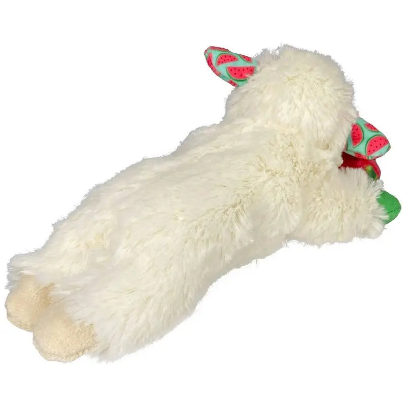 Lamb Chop Plush Dog Toy with Watermelon 8 Inch Squeaky Soft Chew Toy for Puppy Small Medium Dogs Summer Pet Gift