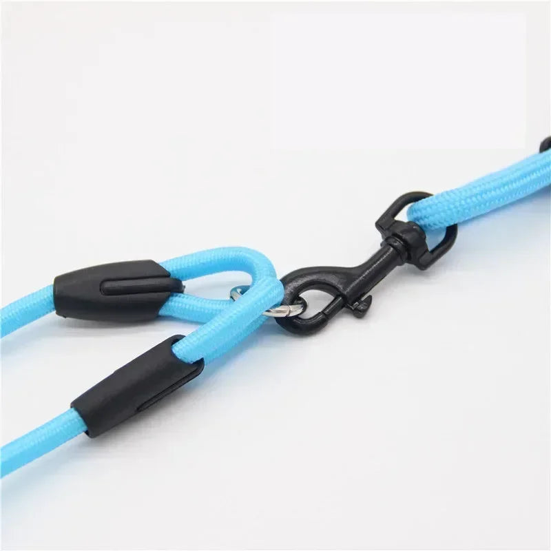 Double Dog Leash Coupler For Small Pets Nylon Black