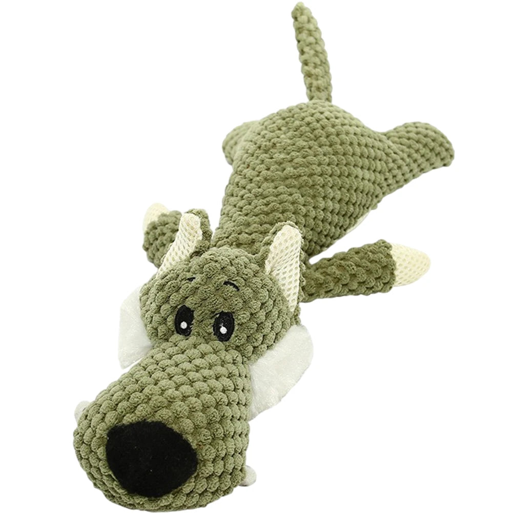 Cute Plush Dog Toy Squeak Squeaky Cartoon Puppy Chew Toy