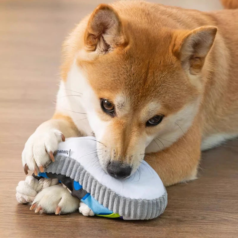 Dog Squeak Toy Teeth Grinding Chew Toy With Cotton Rope