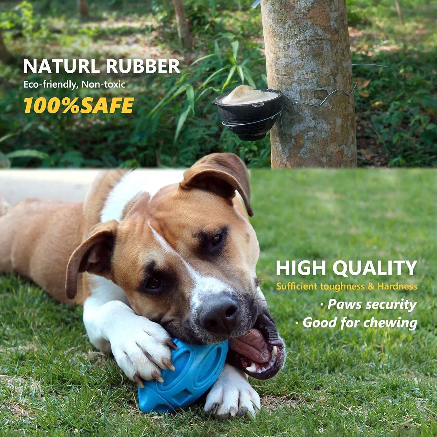 High-concerned Squeaky Tough Dog Chew Ball Indestructible Rubber Toy