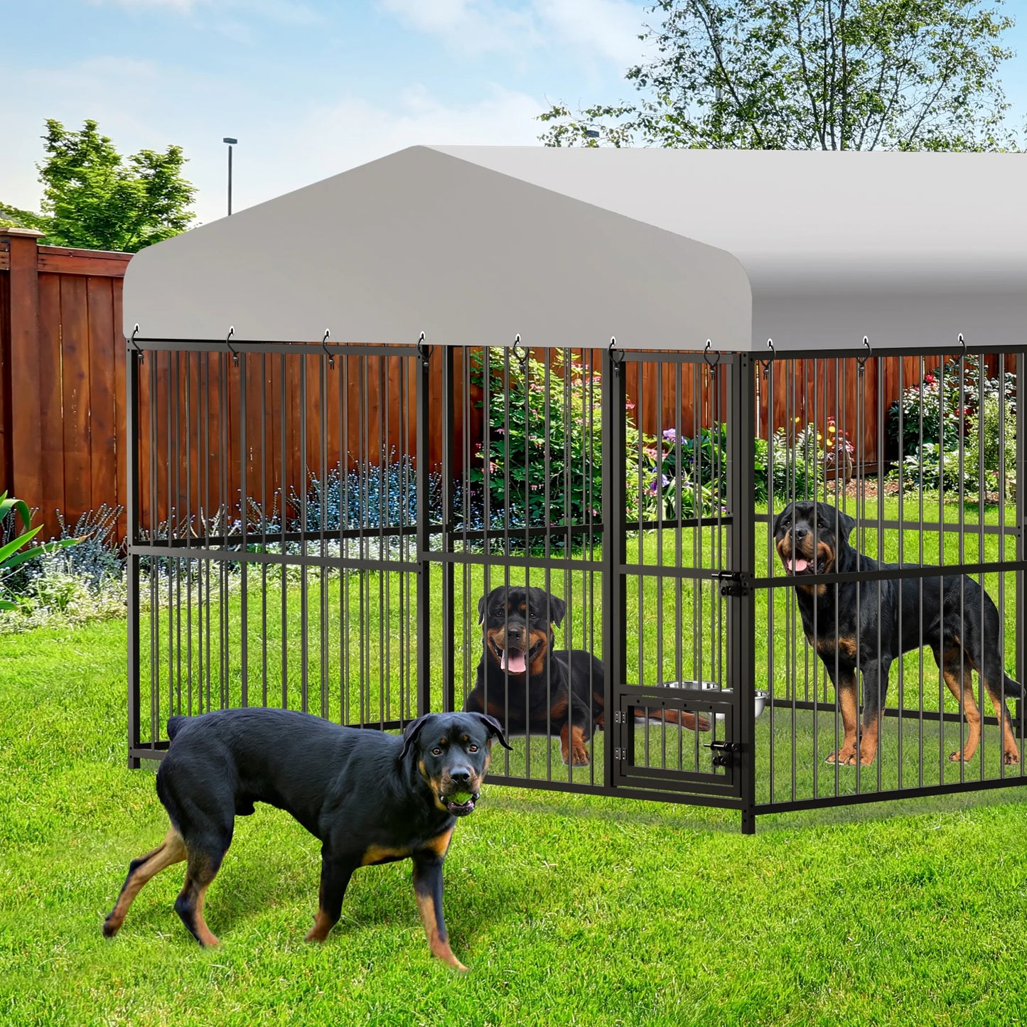 Large Outdoor Dog Kennel Heavy Duty With Roof And Locks