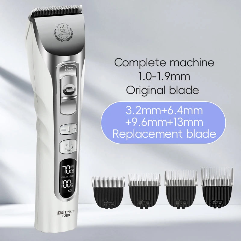 Fenice 5000mA Cordless Dog Grooming Clippers LCD Screen