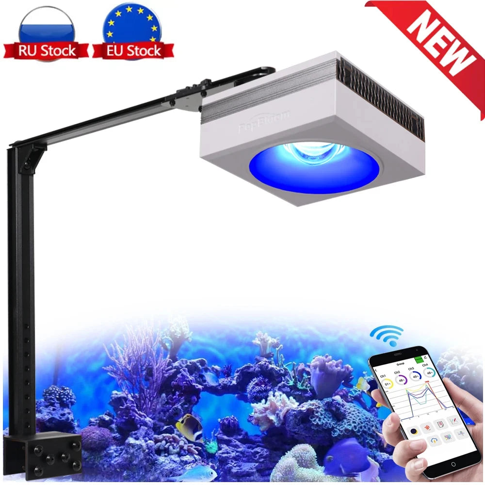 PopBloom RL90 WiFi 100W LED Light For Coral Reef Aquariums