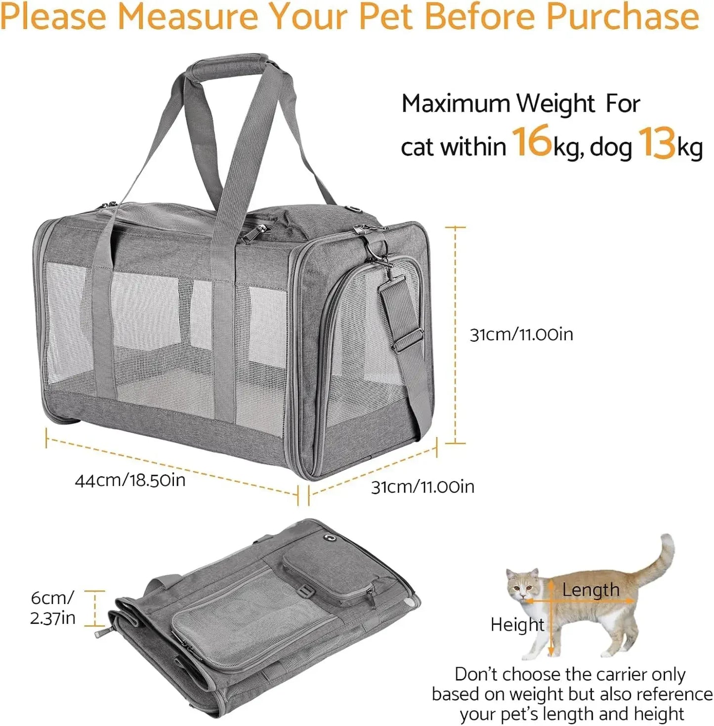 Breed Airline Approved Pet Carrier For Cats And Dogs