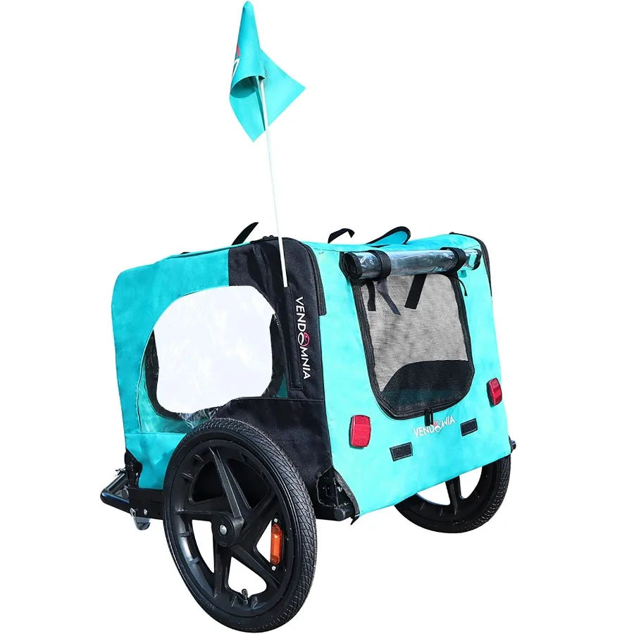 Light Green Foldable Pet Jog Stroller Carrier Bike Trailer