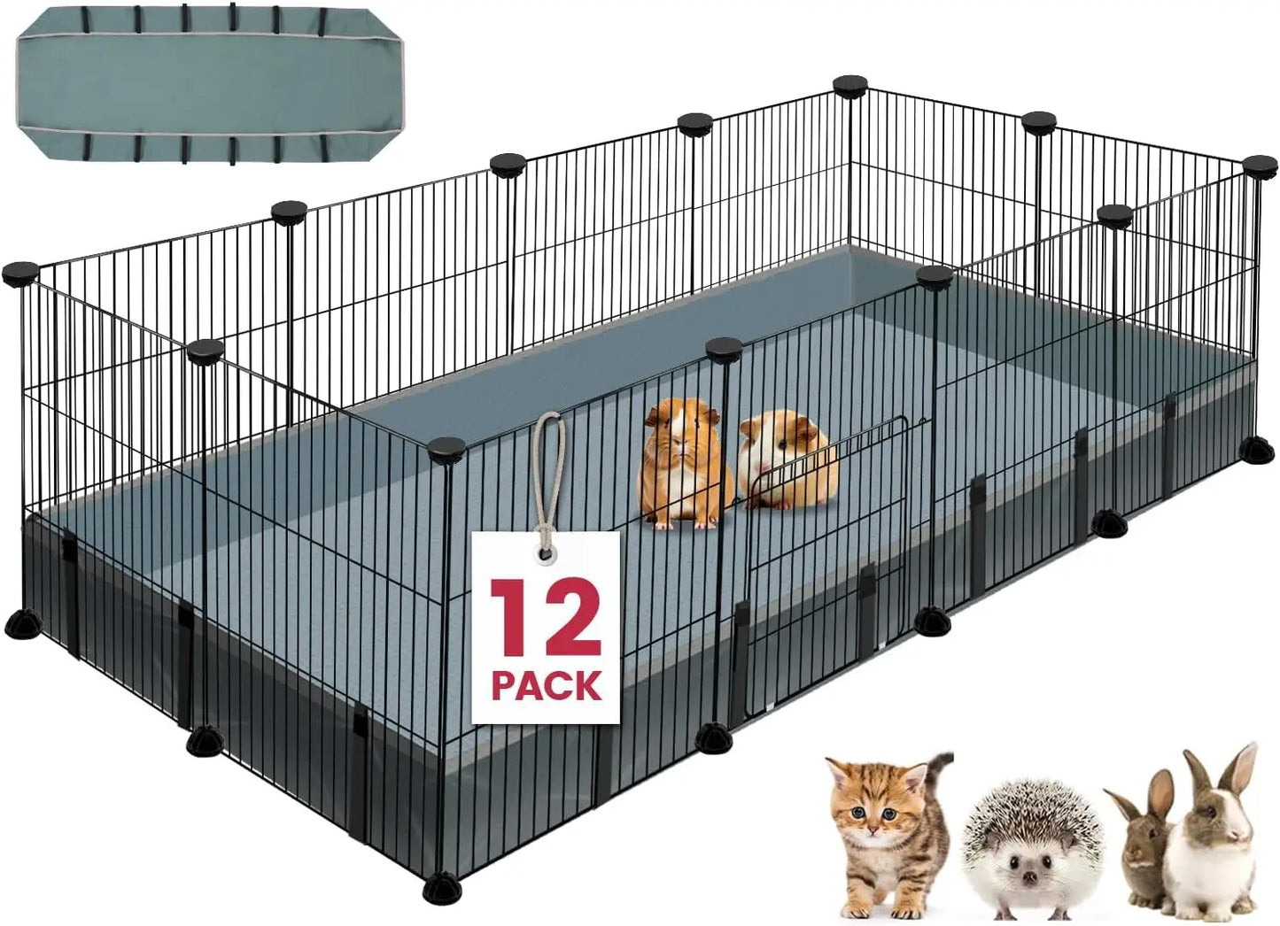 Pet Playpen With Waterproof Mat Portable Metal Fence For Pets