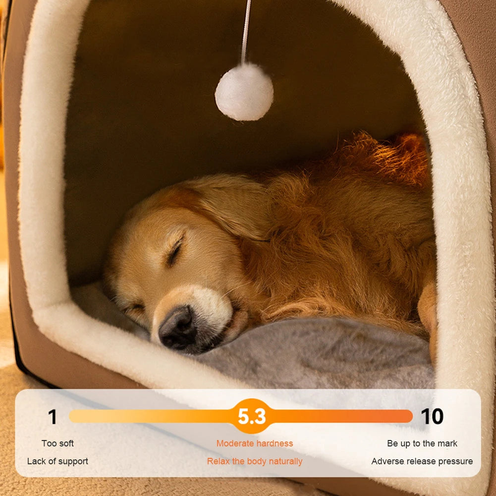 APWIKOGERCN Cat Cave Bed 2 In 1 With Washable Pillow