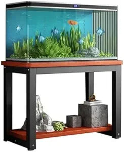 High Concerned Fish Tank Stand With Non Slip Mats LivingRoomDisplayCabinetWithShelves