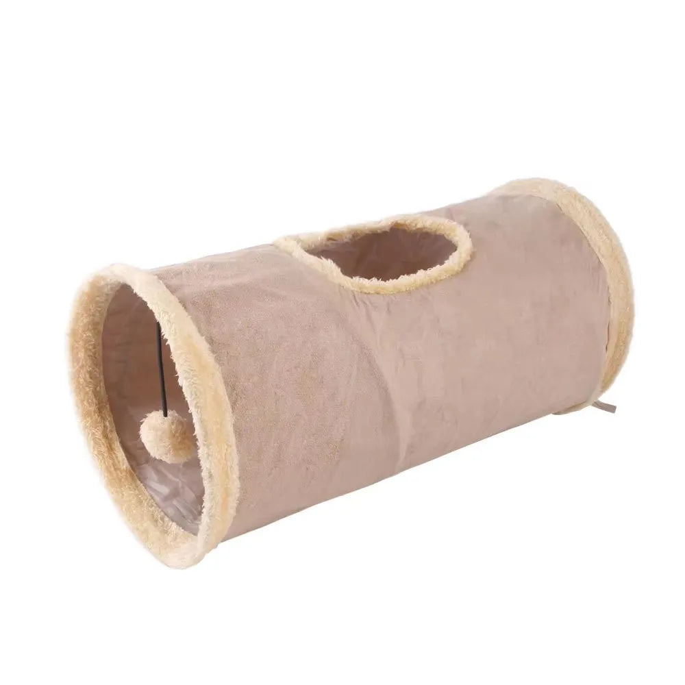 Collapsible Cat Suede Tunnel Multiway Hide Toy for Pets