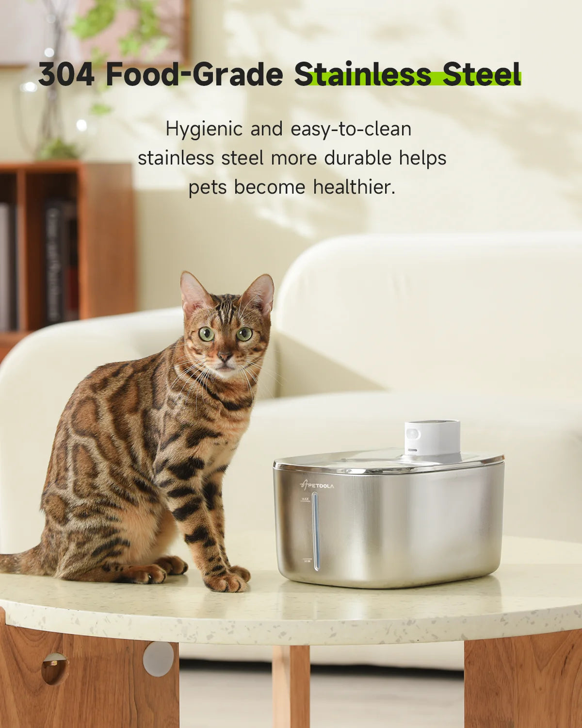 APETDOLA 4L Wireless Cat Water Fountain With Auto Sensor