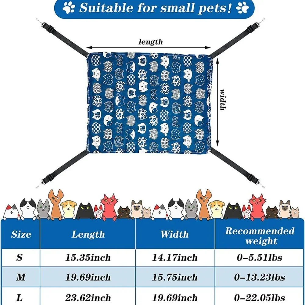 Two Pack Reversible Cat Hammock Bed Breathable Pet Cage