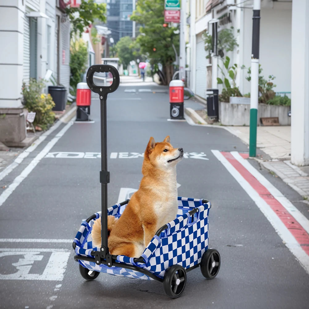 Foldable Small Pet Stroller Lightweight 4 Wheel Cart